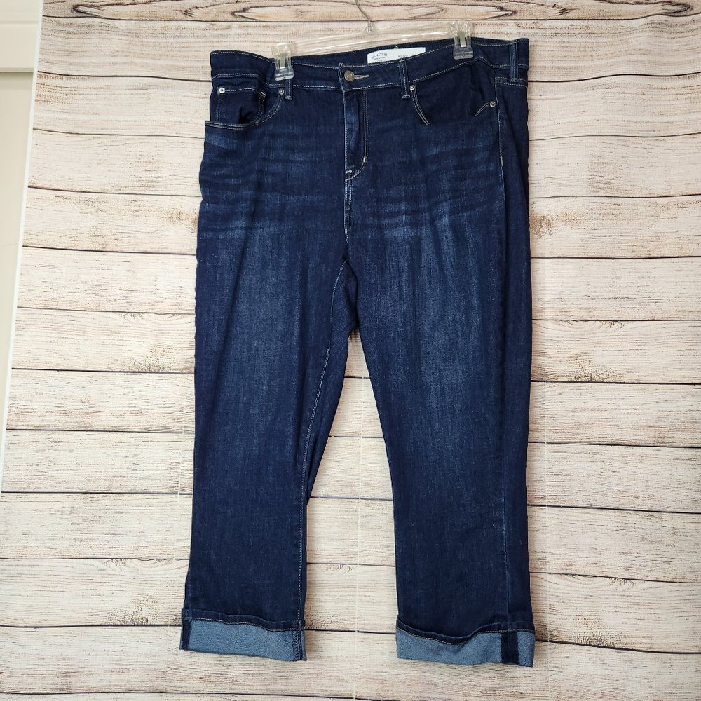 LEVI'S Signature 18W Mid Rise Capri Stretch  Denim Blue Jeans Women's